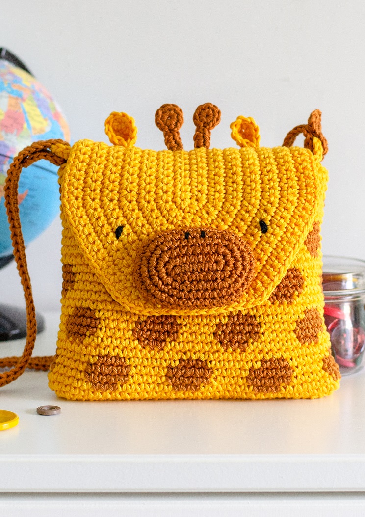 PATRÓN GRATIS Mochila de Jirafa en Crochet