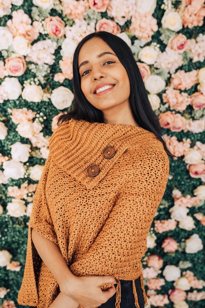 PATRÓN GRATIS Poncho Azúcar de Arce en Crochet