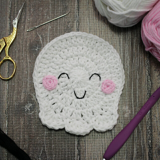 PATRÓN GRATIS Posavasos de Fantasma en Crochet