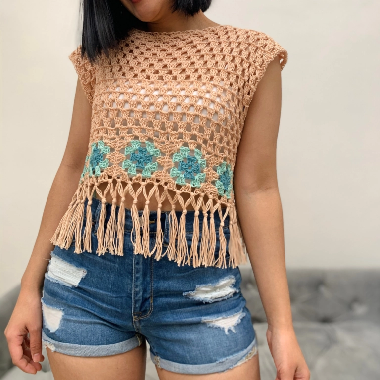 PATRÓN GRATIS Top Estilo Boho Sencillo en Crochet