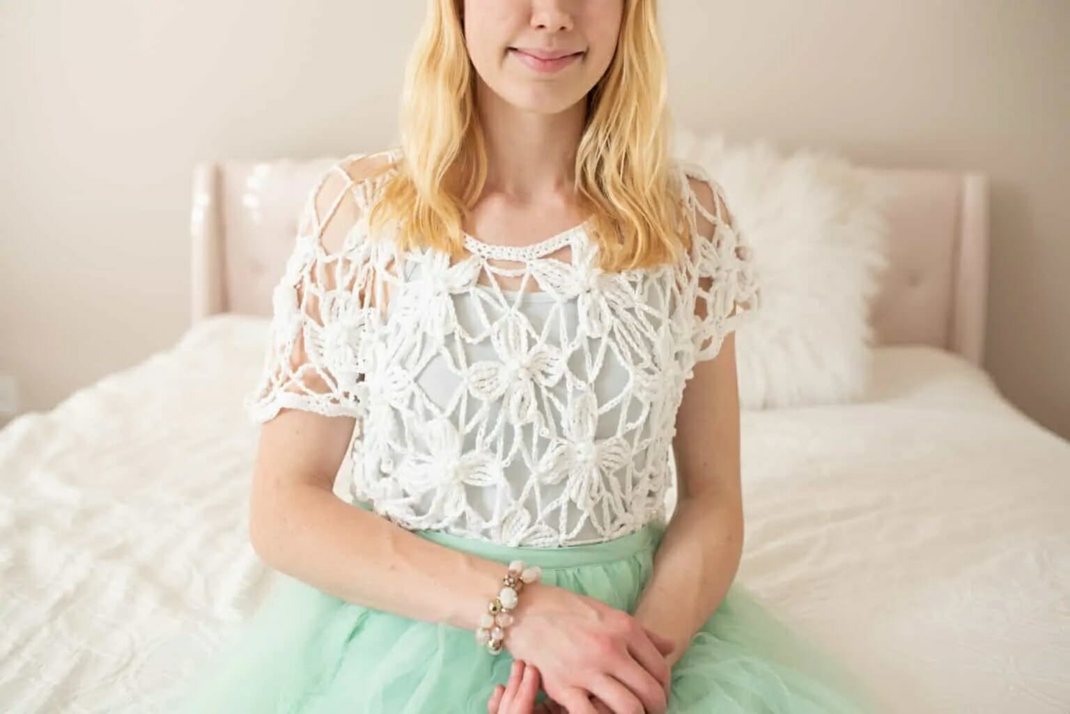 PATRÓN GRATIS Top Flores de Nieve en Crochet