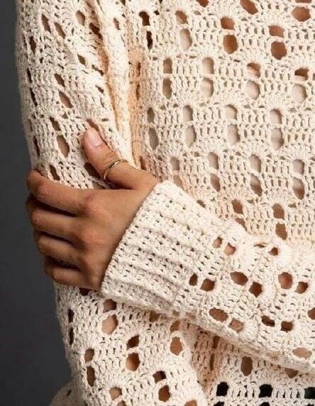 PATRÓN GRATIS Jersey Eva en Punto Fantasía a Crochet