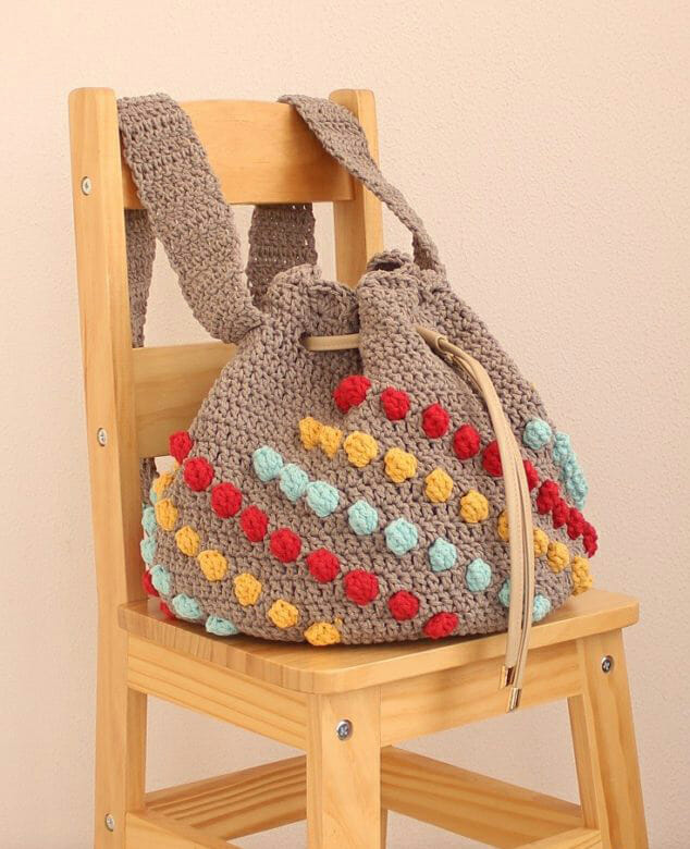 PATRÓN GRATIS Bolso de Olas de Algodón a Crochet