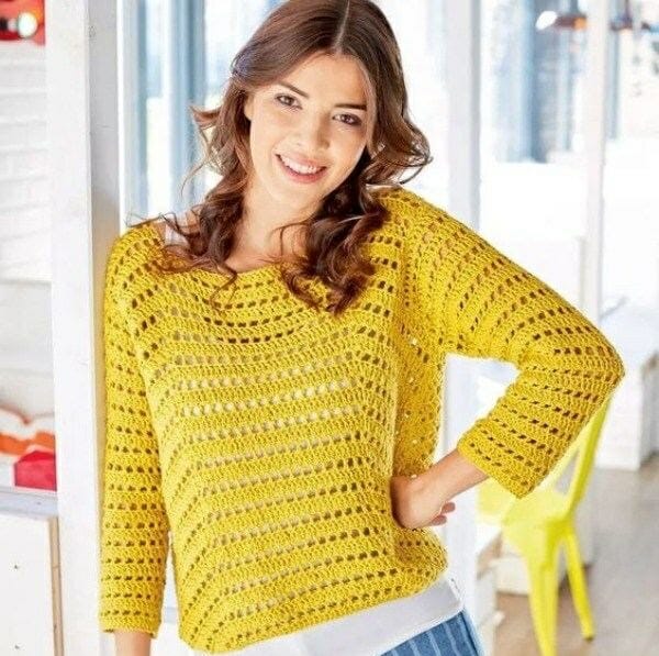 PATRÓN GRATIS Cárdigan Bumblebee en Crochet