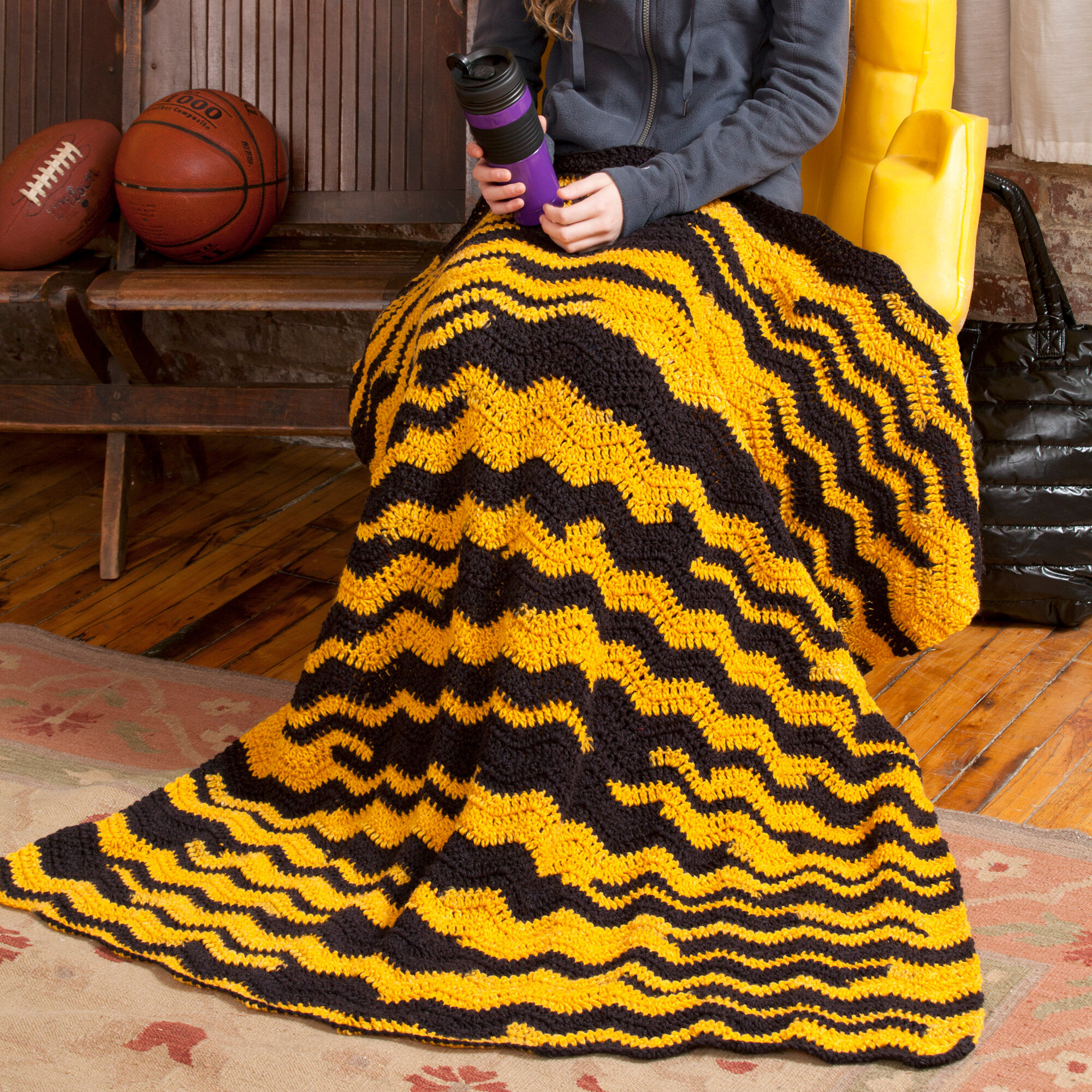 PATRÓN GRATIS Manta Piel de Tigre en Crochet