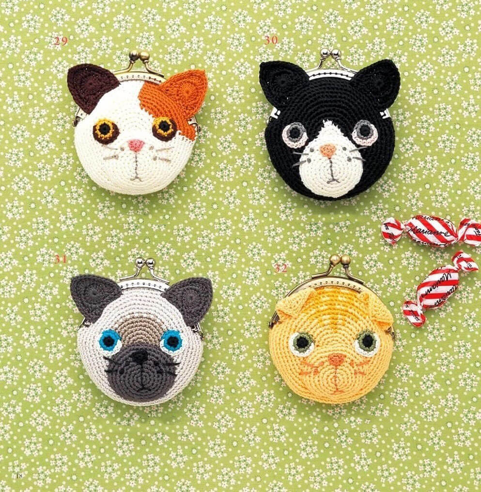 PATRÓN GRATIS Monedero de Michi a Crochet