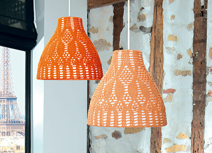 PATRÓN GRATIS Pantalla de Lámpara en Crochet