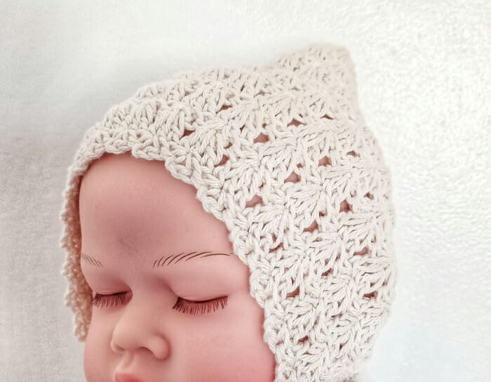 PATRÓN GRATIS Bonete Punto Abanico para Bebé