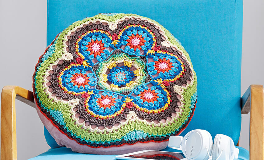 PATRÓN GRATIS Cojín de Mandala Grande en Crochet