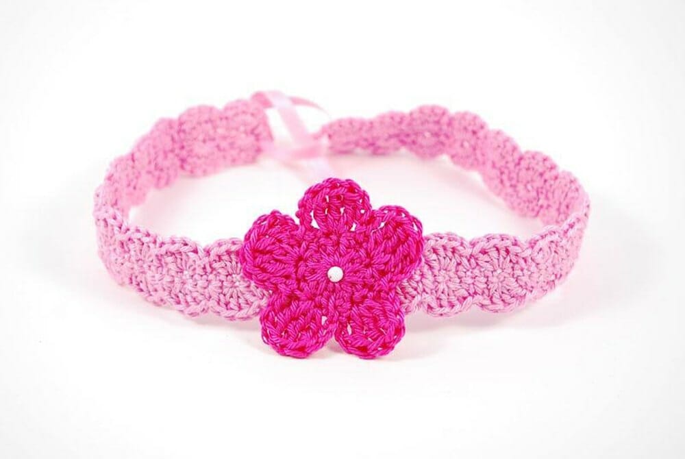 PATRÓN GRATIS Diadema de Flores para Bebés a Crochet
