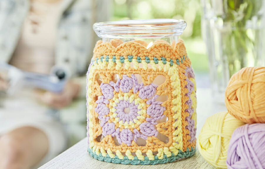 Funda para RECICLAR Tarros de Velas a Crochet PATRÓN