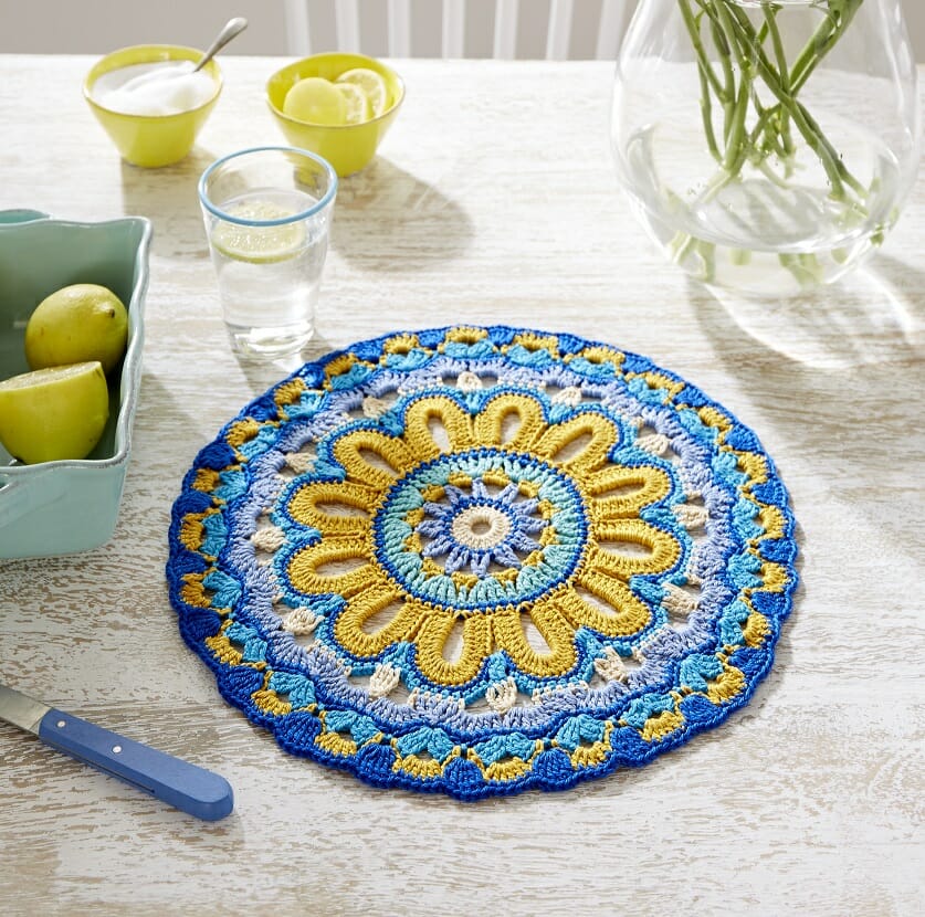 Mandala Blues en Crochet PATRÓN GRATIS