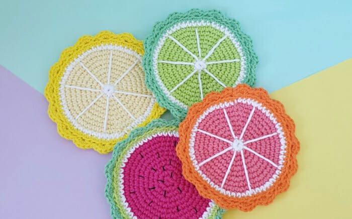 PATRÓN GRATIS Posavasos Citricos en Crochet
