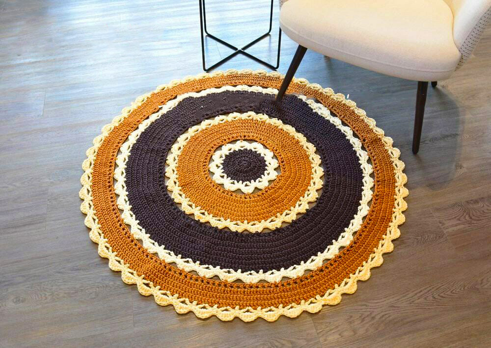 PATRÓN GRATIS Hermosa Alfombra Mandala en crochet