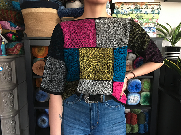 Jersey Cuadrados Temáticos en Crochet PATRÓN GRATIS