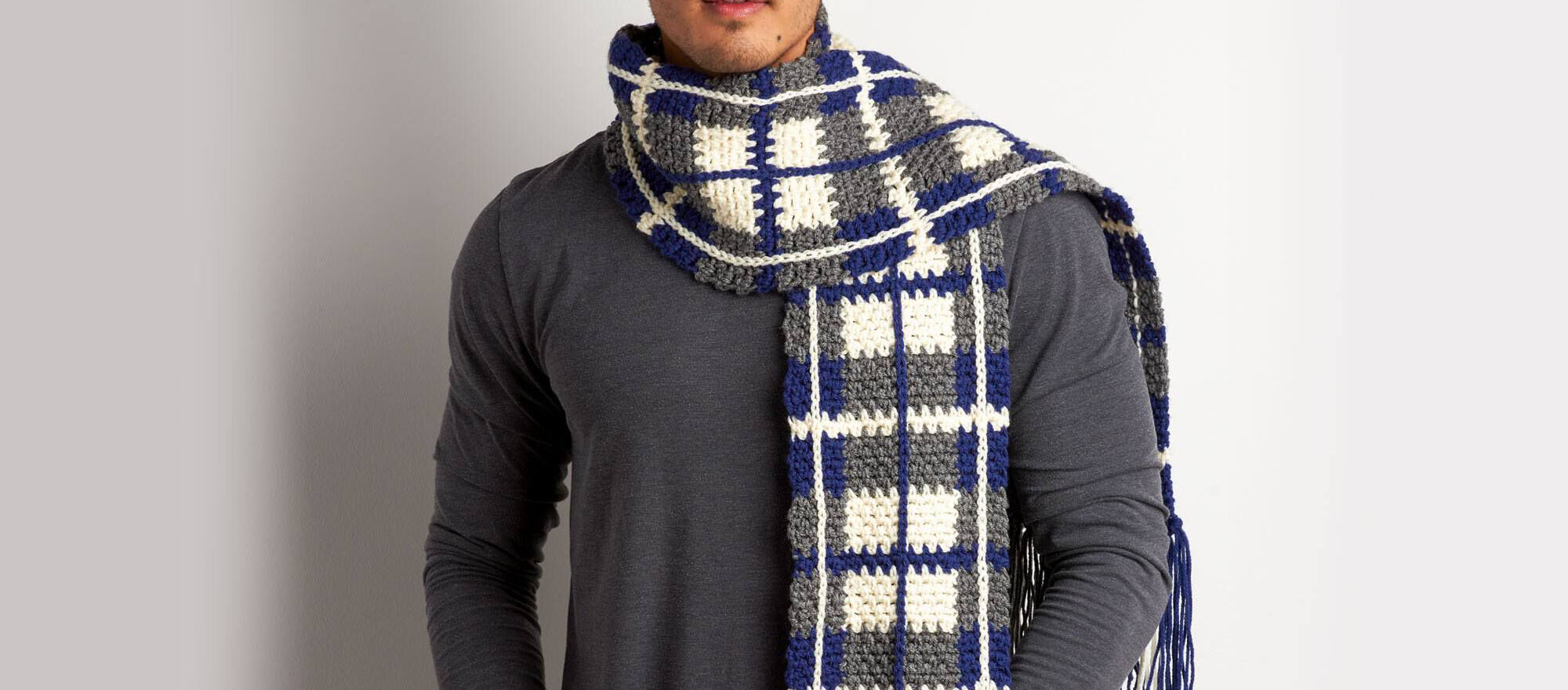 PATRÓN GRATIS Bufanda Cuadros Escoceses en Crochet