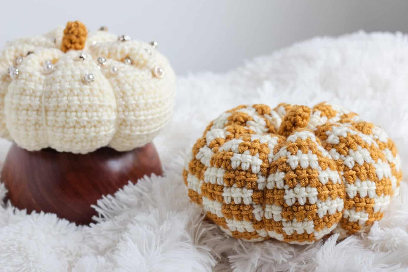 PATRÓN GRATIS Calabaza Punto Ajedrez en Crochet