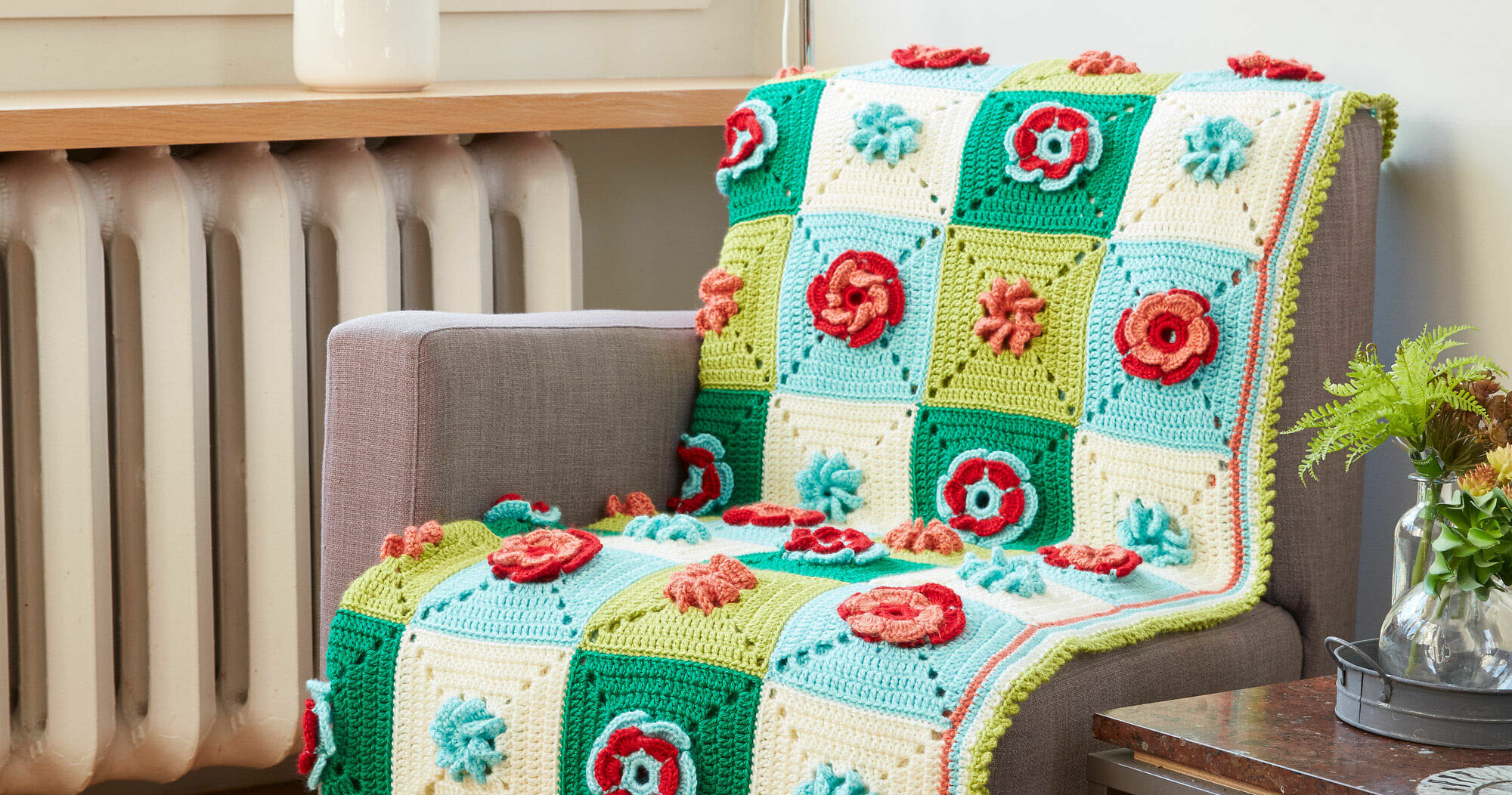 PATRÓN GRATIS Manta Campo de Flores en Crochet