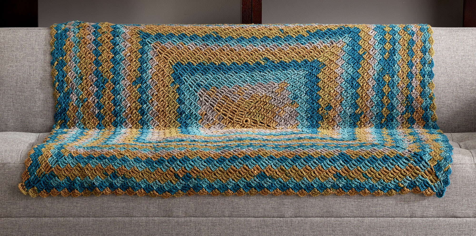 PATRÓN GRATIS Manta Punto Rombo en Crochet