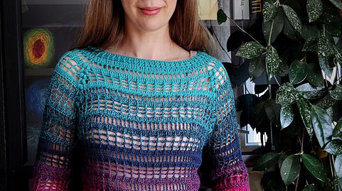 PATRÓN GRATIS Suéter Mar de Fantasía en Crochet