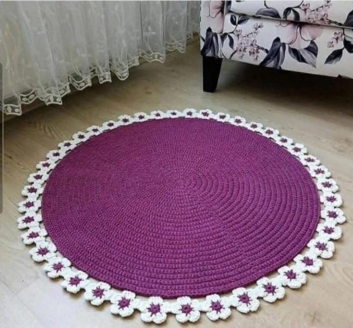 PATRÓN GRATIS Alfombra Campos de Lavanda en Crochet