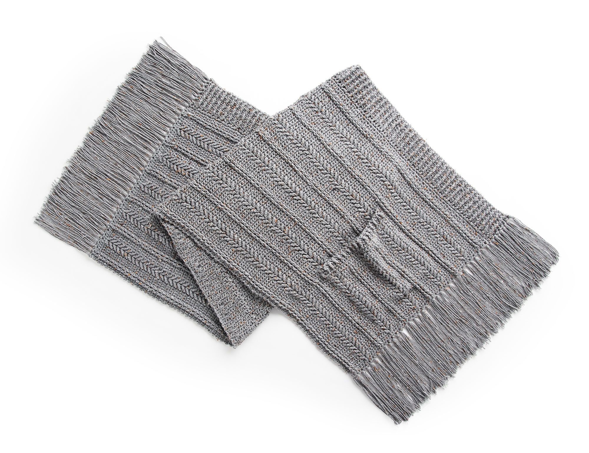 PATRÓN GRATIS Chal Rectangular con Bolsillos en Crochet