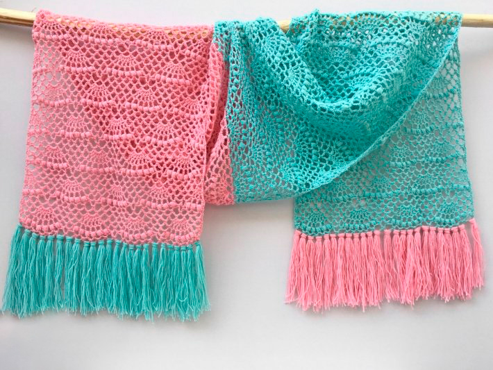 PATRÓN GRATIS Chal de 2 Caminos en Crochet