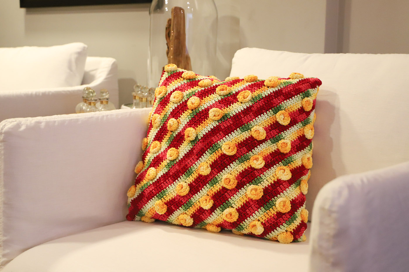 PATRÓN GRATIS Cojín Rayo de Sol en Crochet