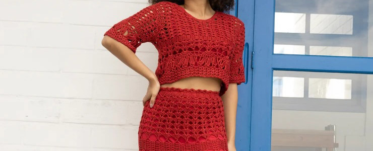 PATRÓN GRATIS Conjunto Brisa Escarlata en Crochet