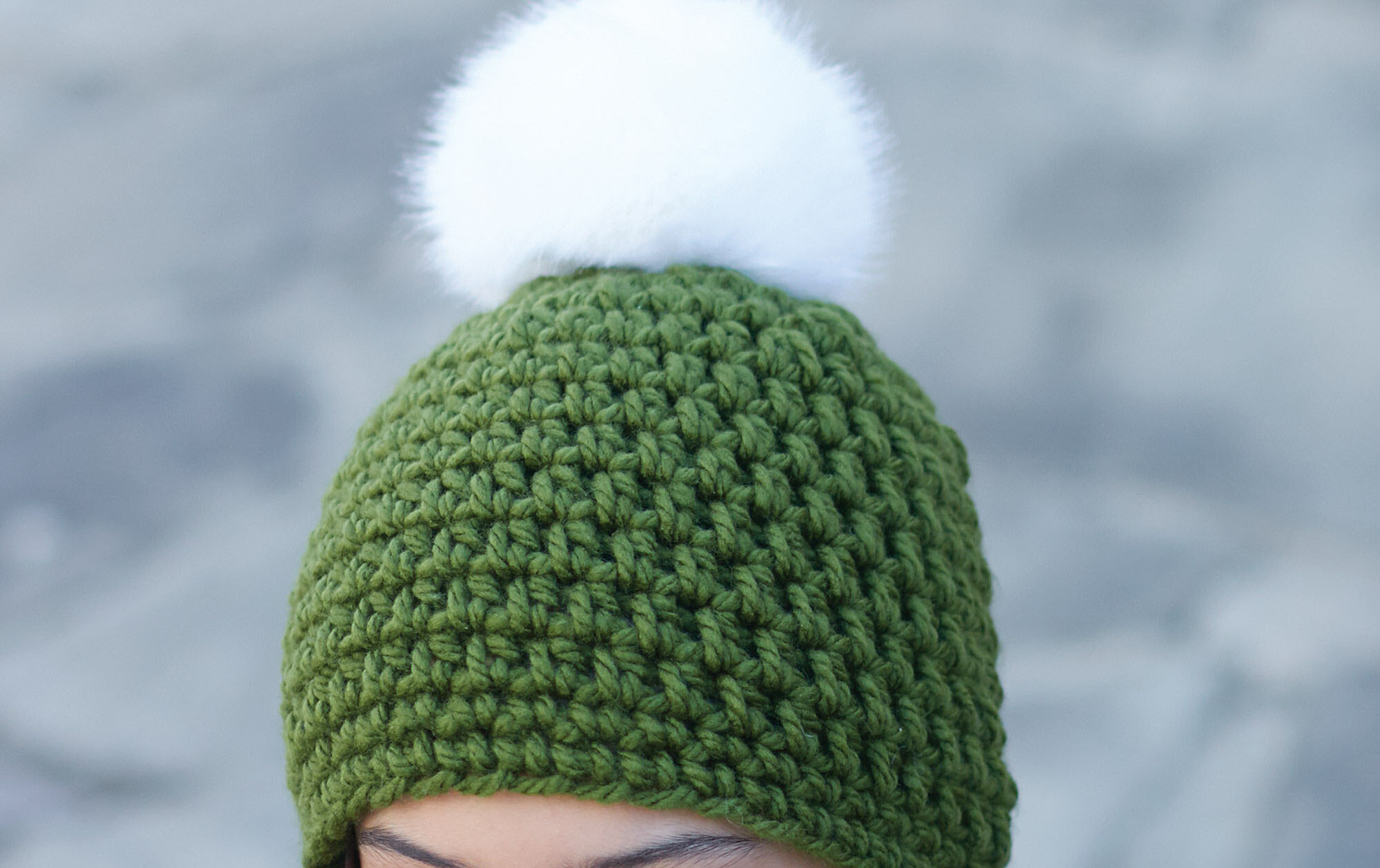 PATRÓN GRATIS Gorro Pompón de Invierno en Crochet
