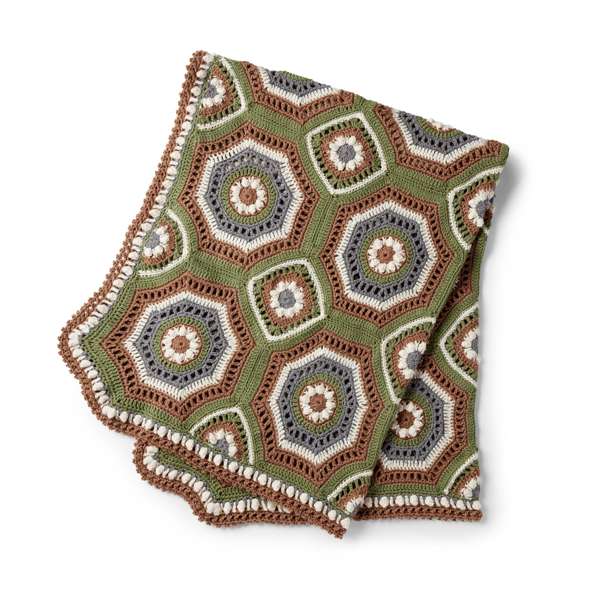 🇧🇯 Manta Motivos Heptágonos en Crochet PATRÓN GRATIS