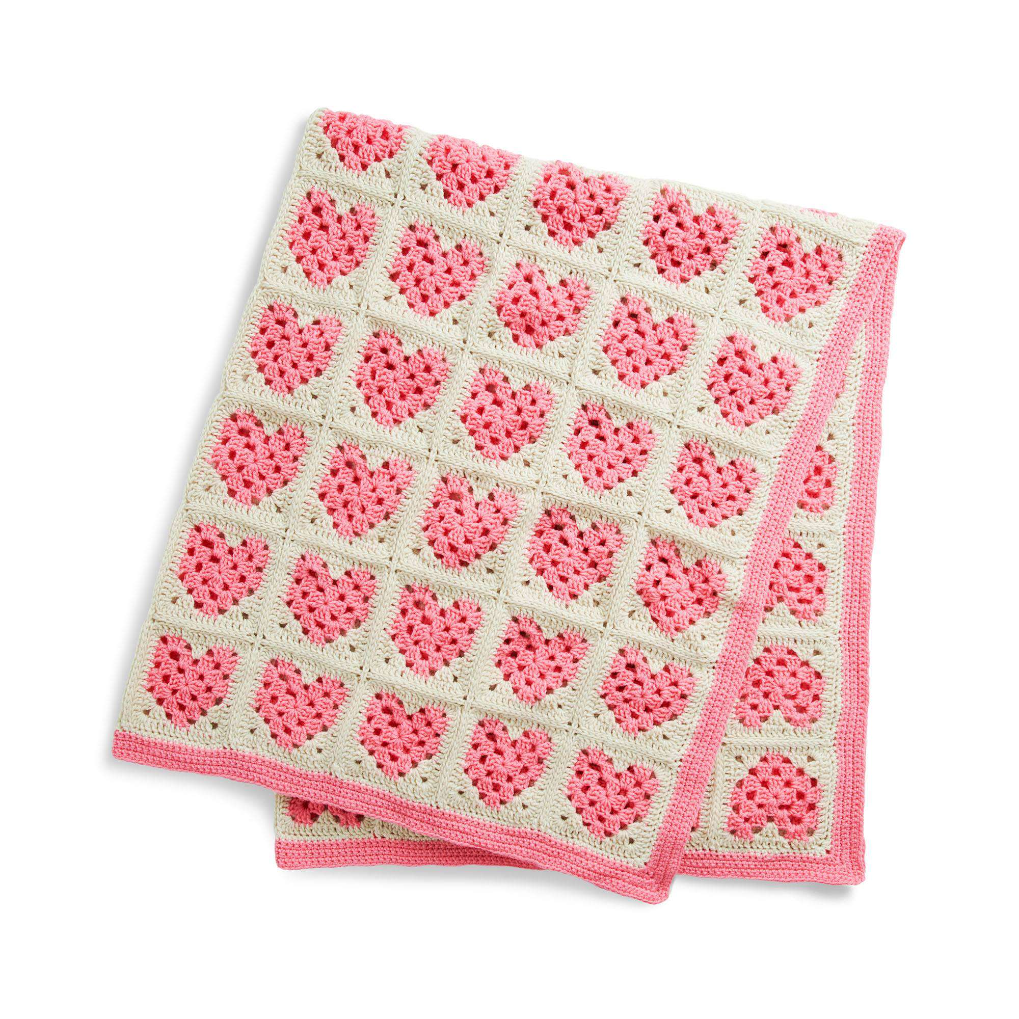 PATRÓN GRATIS Manta de Corazones en Crochet