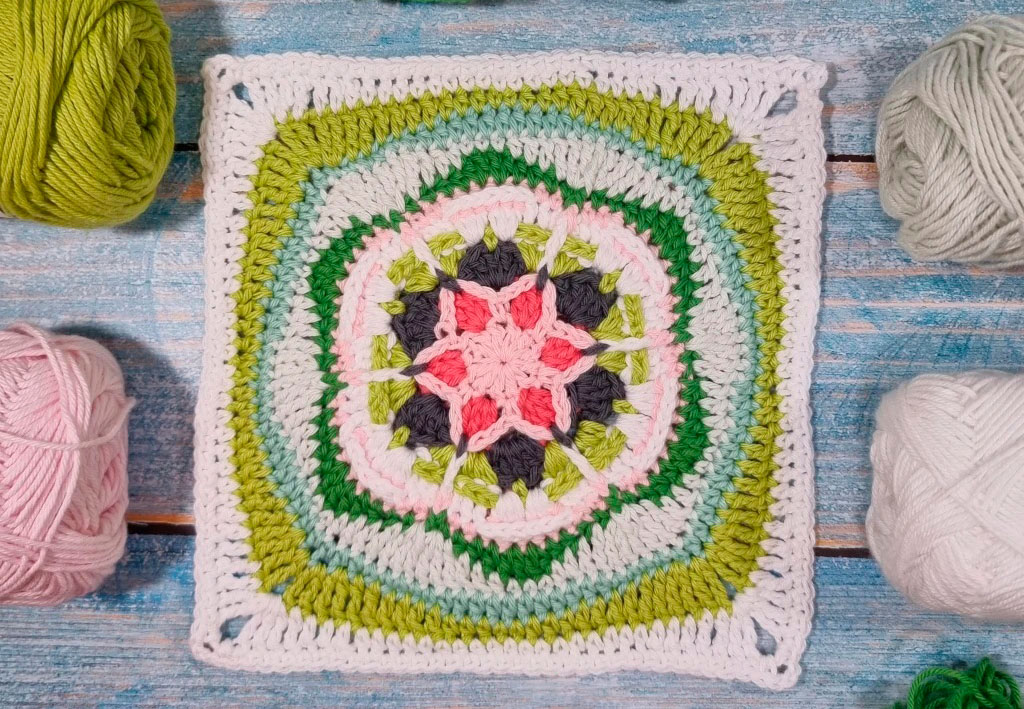 PATRÓN GRATIS Motivo Roseta en Crochet