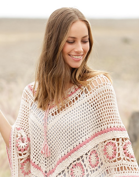 Poncho Días de Campo en Crochet PATRÓN GRATIS
