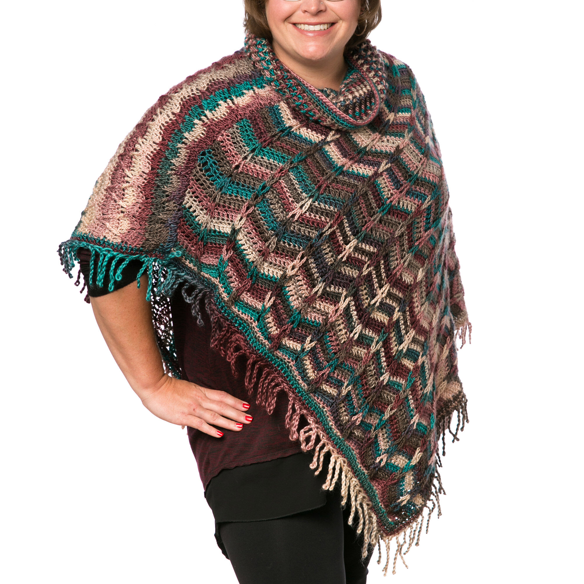 PATRÓN GRATIS Poncho con Diseño de Picos a Crochet