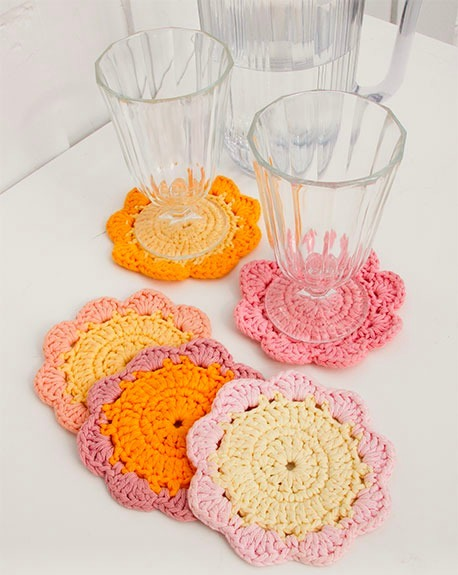 PATRÓN GRATIS Posavasos Flores de París en Crochet