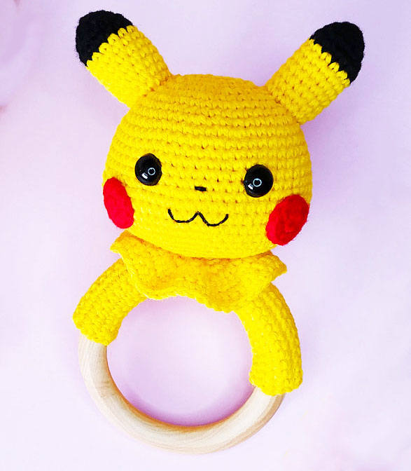 PATRON GRATIS Sonajero Pikachu Amigurumi paso a paso