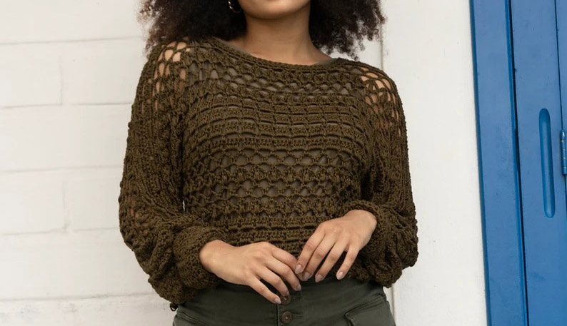 Crop Tops Manga Larga en Crochet PATRÓN GRATIS