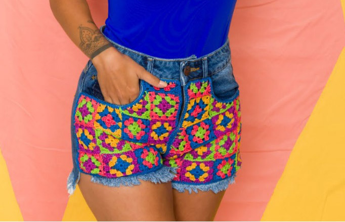 Aplicaciones Granny para Shorts a Crochet PATRÓN GRATIS