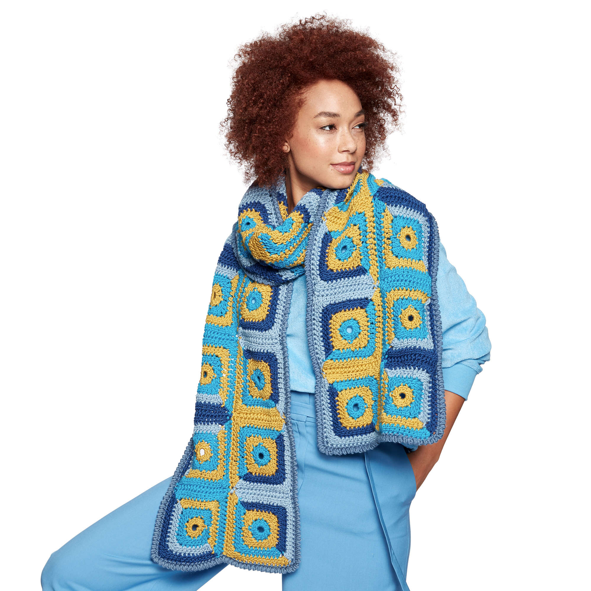 Bufanda Square de Colores en Crochet PATRÓN GRATIS