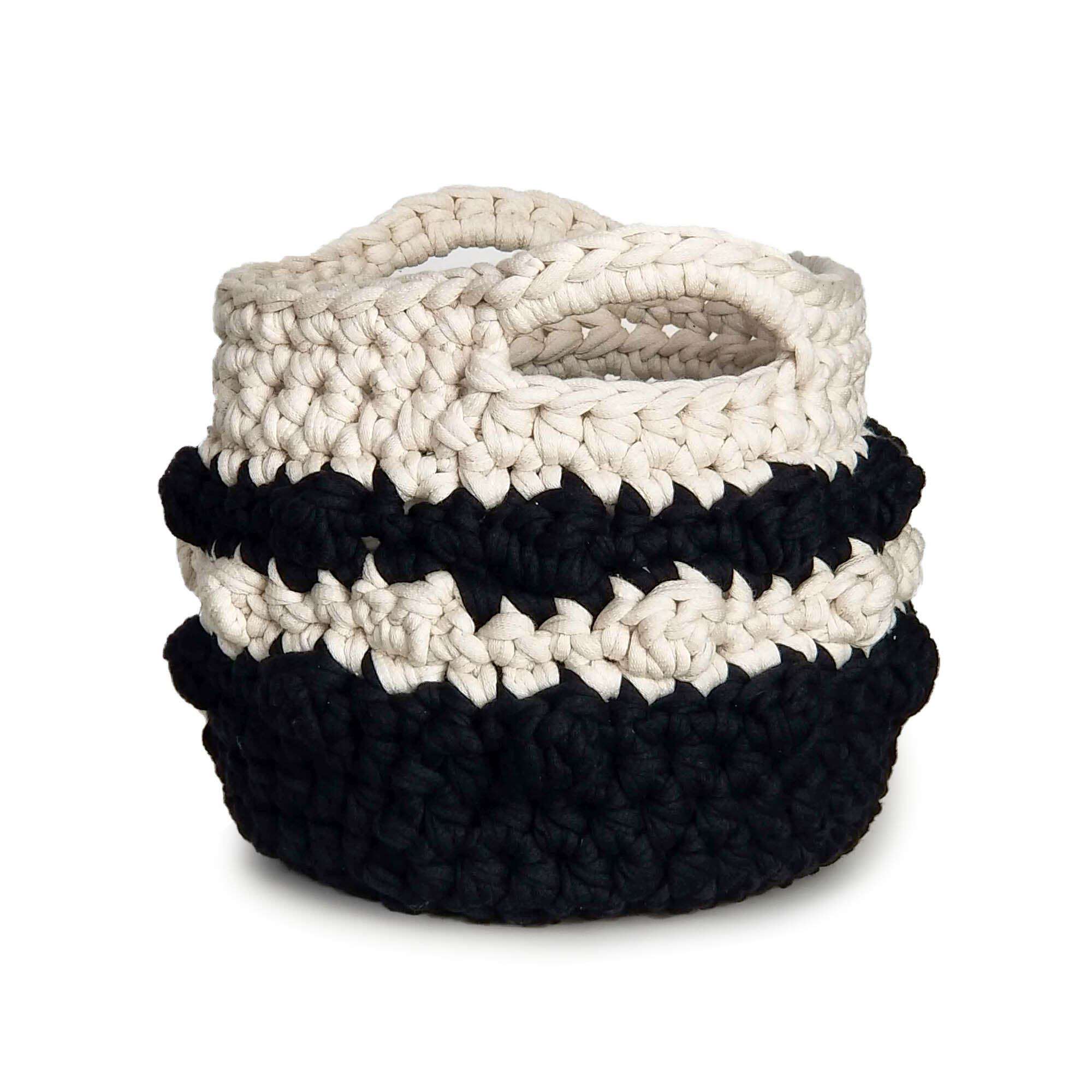 Cesta de Burbujas Blanco y Negro a Crochet PATRÓN GRATIS