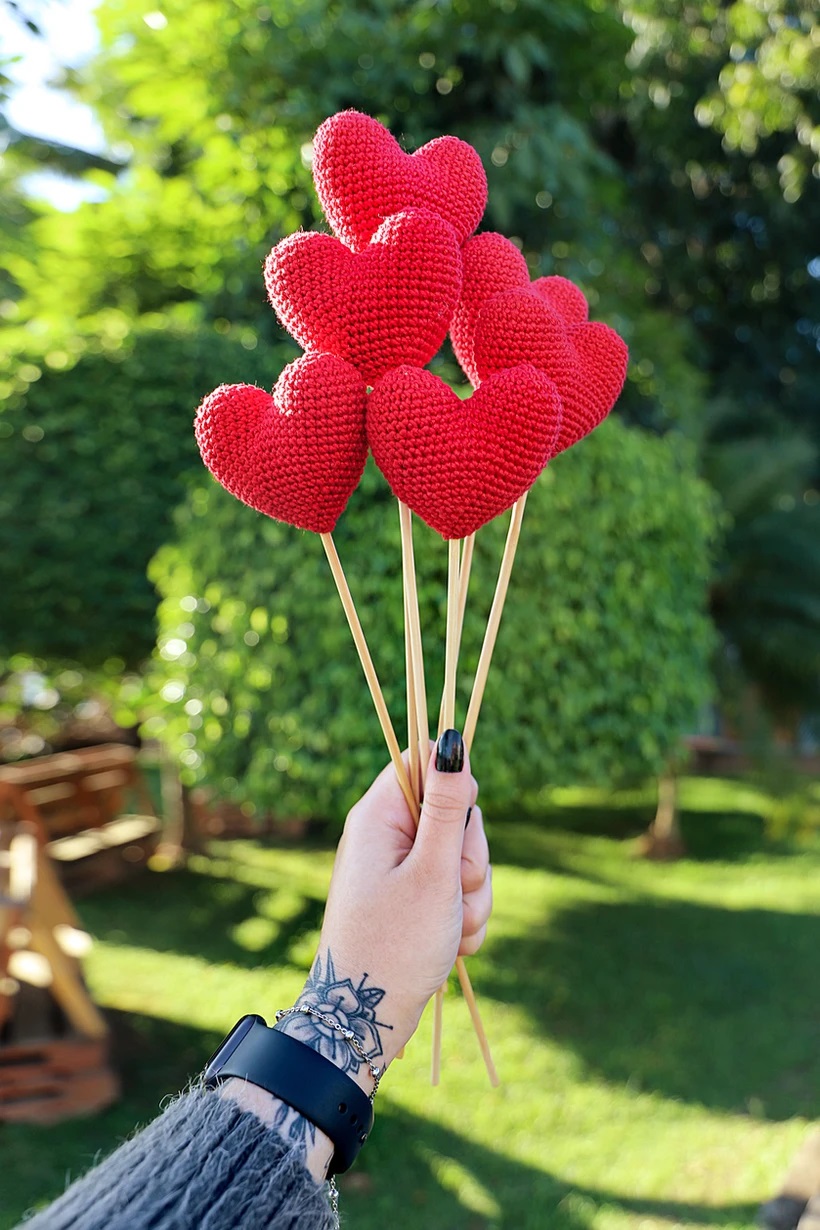 Corazones amigurumi