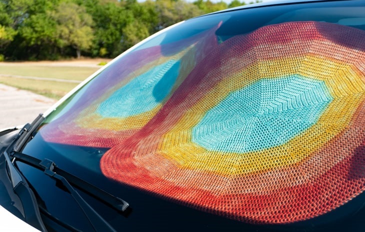 Parasol Plegable para Coche a Crochet PATRÓN GRATIS