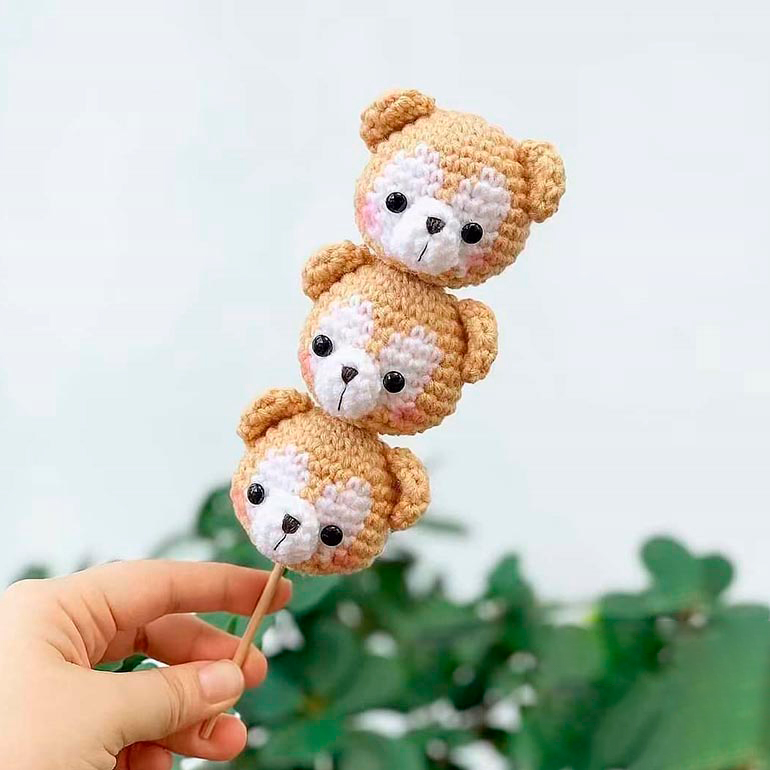 Brocheta de Ositos Amigurumi