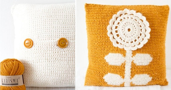 Crochet Spring Flower Cushion