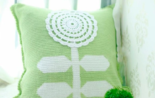 Crochet Spring Flower Cushion