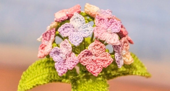 Flores de Hortensias en Crochet PATRÓN GRATIS