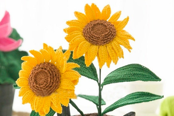 Girasoles Decorativos en Crochet PATRÓN GRATIS