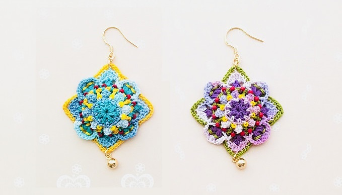 Pendientes Tridimensional a Crochet PATRÓN GRATIS