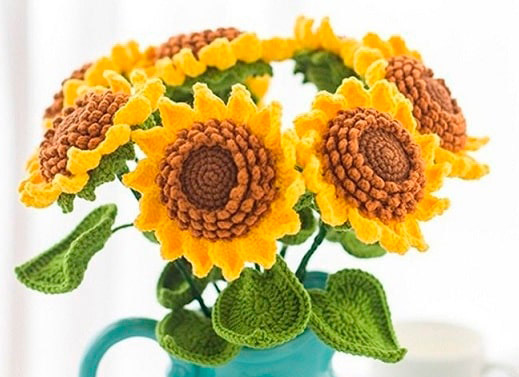 Ramo de Girasoles en Crochet PATRÓN GRATIS PDF